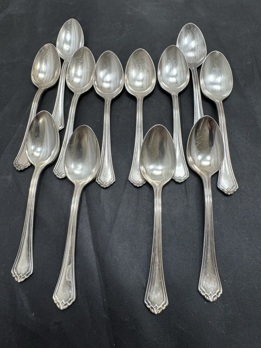 Vtg Reed & Barton Silverplate Spoons Country French Pattern Durable 4.5" Set 12